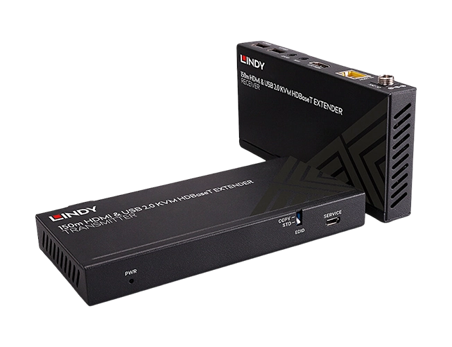 Lindy 150m Cat.6 HDMI 4K60, USB 2.0 & IR HDBaseT KVM Extender