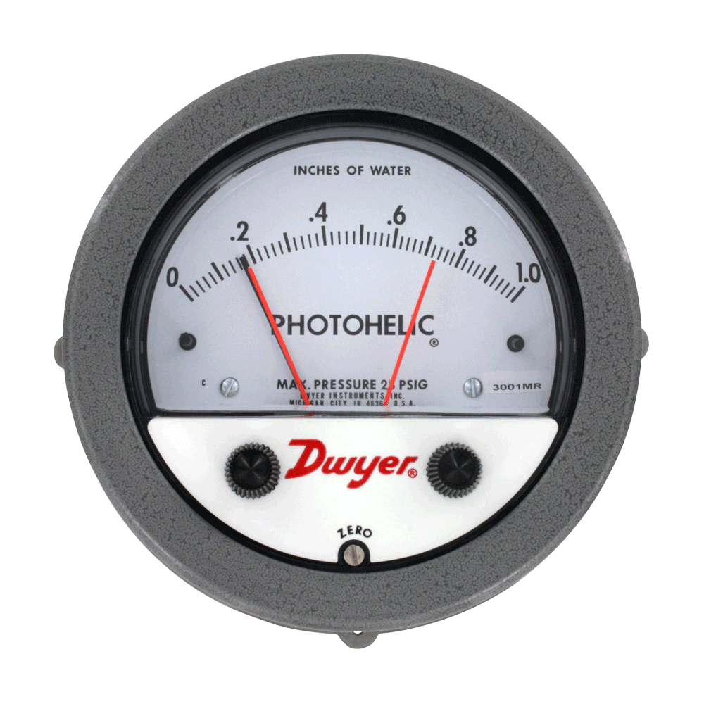 DWYER Differential pressure gauge Photohelic® 3 series