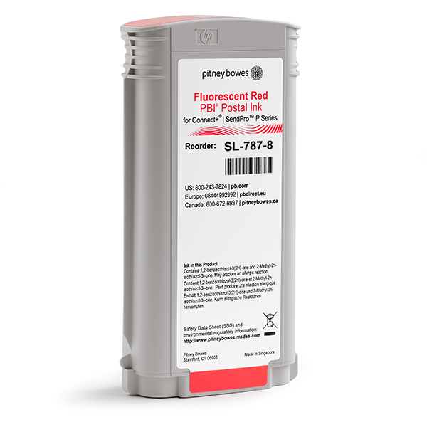 PityneyBowes NEW Red Ink Cartridge Large (78ml) for SendPro MailCenter / SendPro P / Connect+ Series Mailing Systems