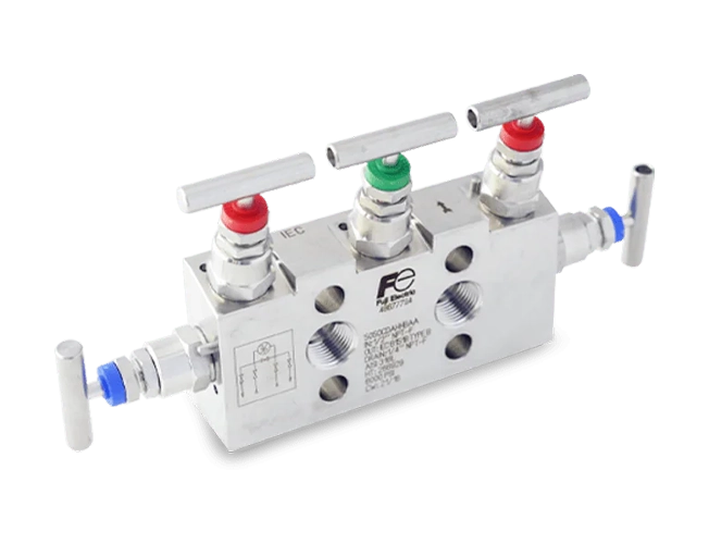 Fuji Electric 5-valves manifold for differential pressure transmitter