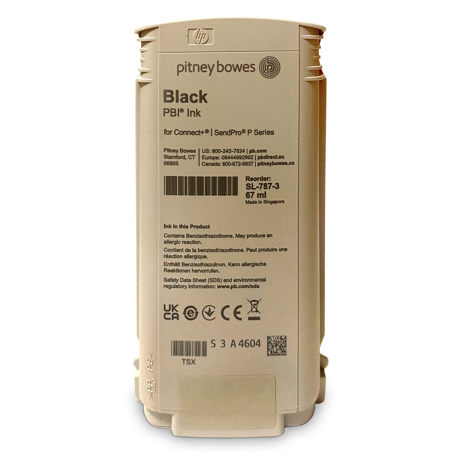 PityneyBowes NEW Black Ink Cartridge Large (67ml) for SendPro® MailCenter / SendPro® P / Connect+® Series Mailing Systems