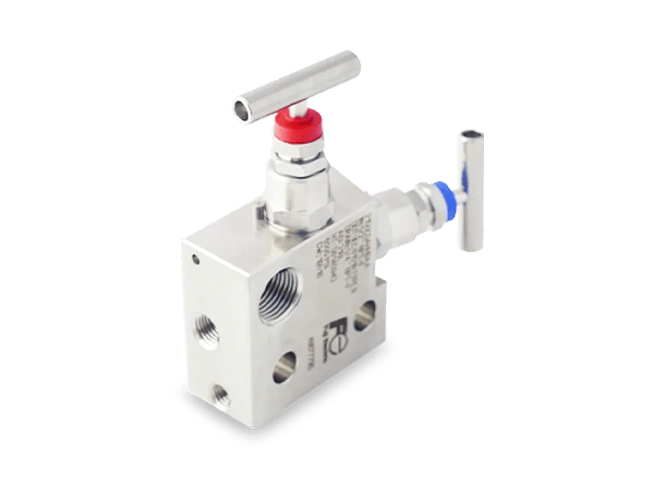 Fuji Electric 2-valves manifold for absolute or gauge pressure transmitter