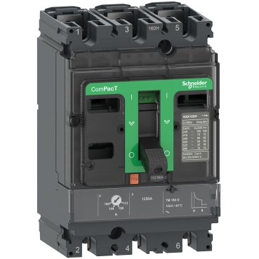 Circuit breaker, ComPacT NSX100N, 50kA/415VAC, 3 poles, TMD trip unit 100A