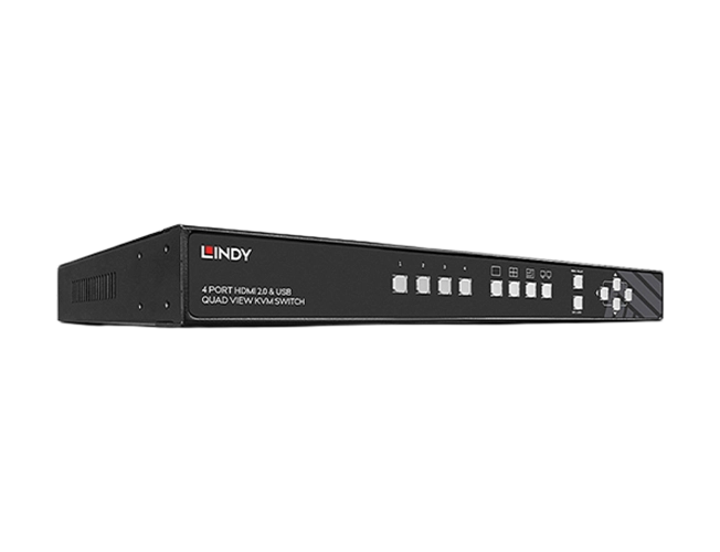 lindy 4 Port HDMI 4K Quad View KVM Switch Pro
