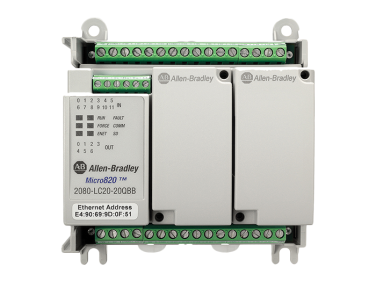 Allen Bradley Micro820 Series PLC CPU for Use with Bulletin 2080, Relay Output, 12-Input, Analogue, DC Input