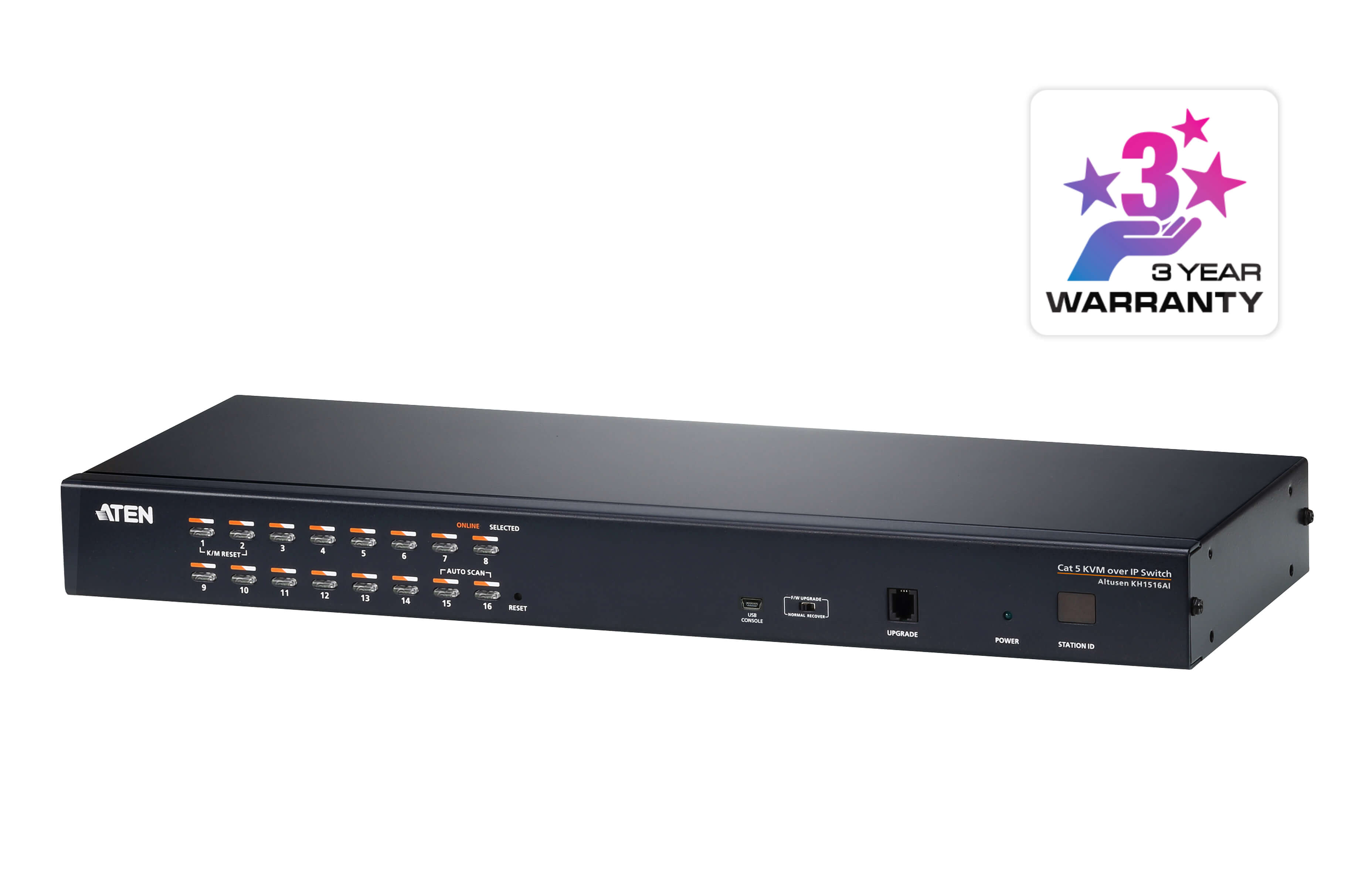 ATEN 1-Local/Remote Shared Access 16-Port Multi-Interface Cat 5 KVM over IP Switch