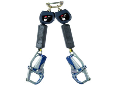 3M DBI Sala 3100554 Nano-Lok Twin Leg, 6 ft Self Retracting Life Line with Single Pin Connector and Comfort Grip Hooks