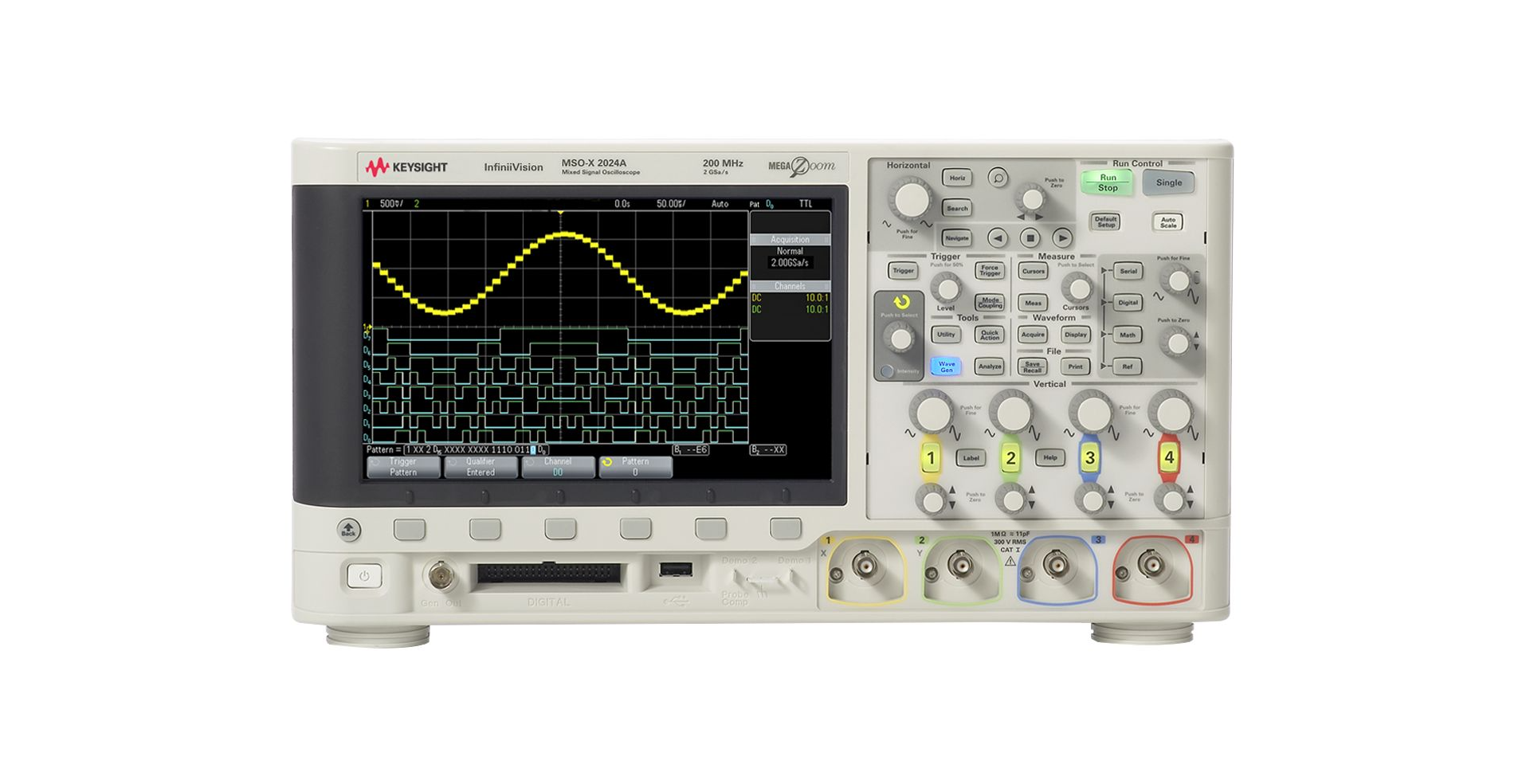 DSOX2014A Oscilloscope: 100 MHz, 4 Analog Channels